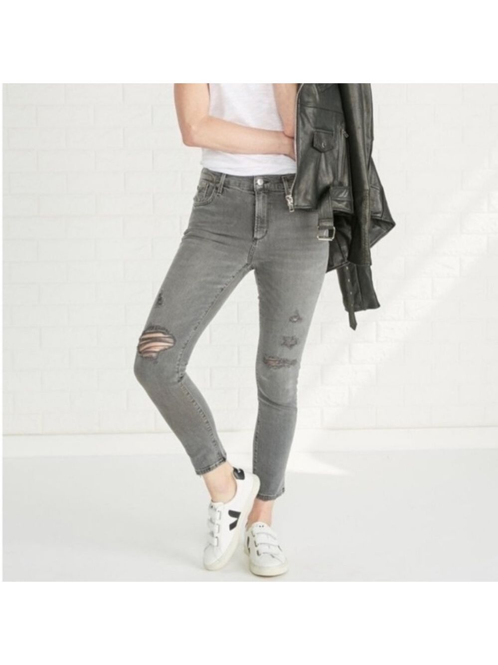 Agolde Feel Good Distressed In Jeans Gray Weathered Black
